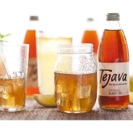 Tejava Original Unsweetened Black Tea Glass Bottles, 12 Fl Oz, PK 24 40051